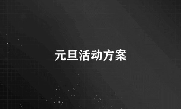 元旦活动方案