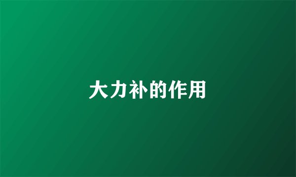 大力补的作用
