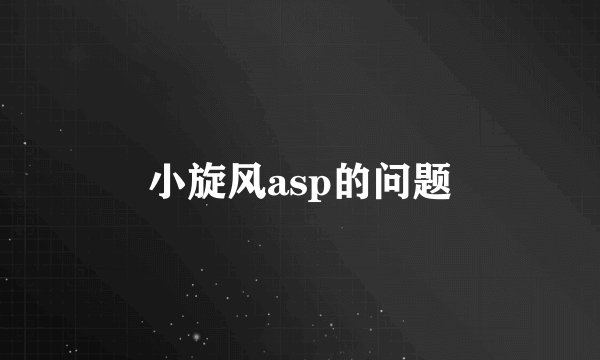 小旋风asp的问题