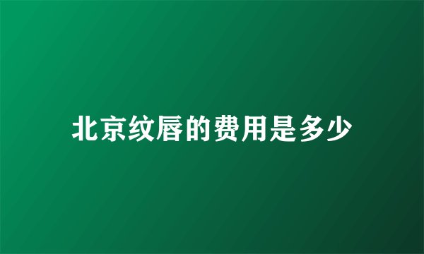 北京纹唇的费用是多少