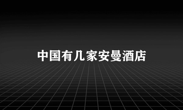 中国有几家安曼酒店