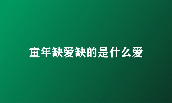 童年缺爱缺的是什么爱
