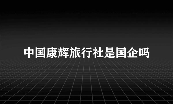 中国康辉旅行社是国企吗