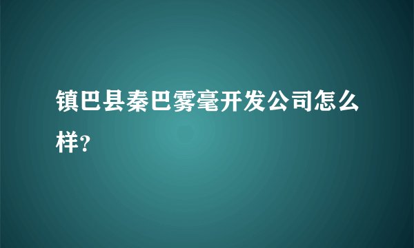 镇巴县秦巴雾毫开发公司怎么样?