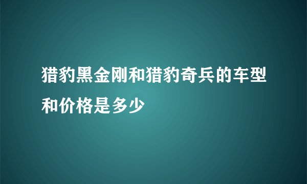 猎豹黑金刚和猎豹奇兵的车型和价格是多少