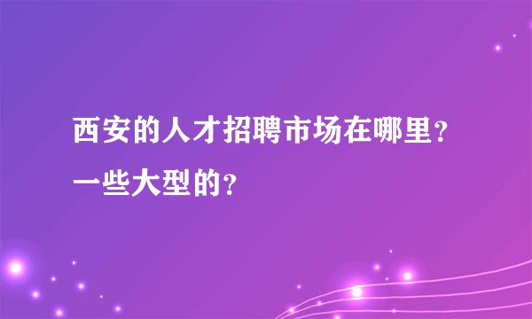 西安的人才招聘市场在哪里？一些大型的？