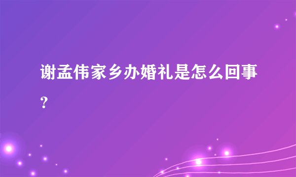 谢孟伟家乡办婚礼是怎么回事?