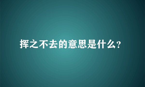 挥之不去的意思是什么？