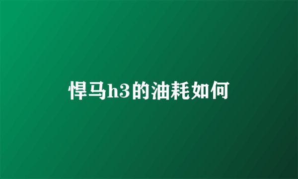悍马h3的油耗如何