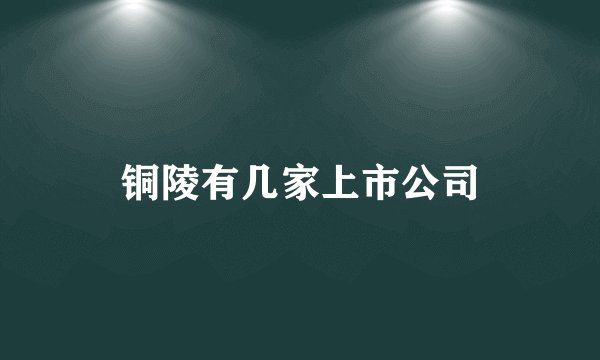 铜陵有几家上市公司