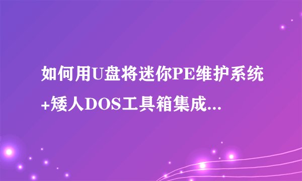如何用U盘将迷你PE维护系统+矮人DOS工具箱集成在一起,用U盘开启?