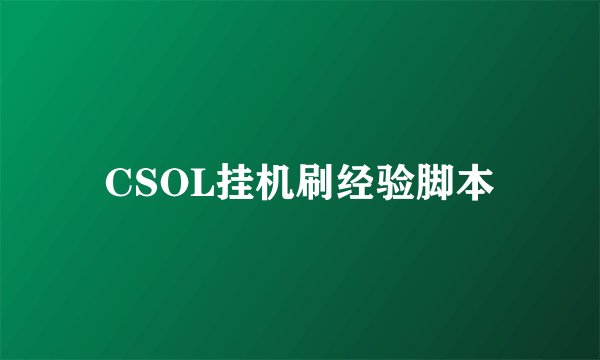 CSOL挂机刷经验脚本