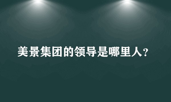美景集团的领导是哪里人？
