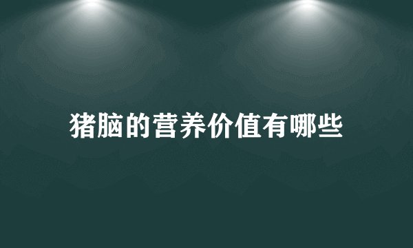 猪脑的营养价值有哪些