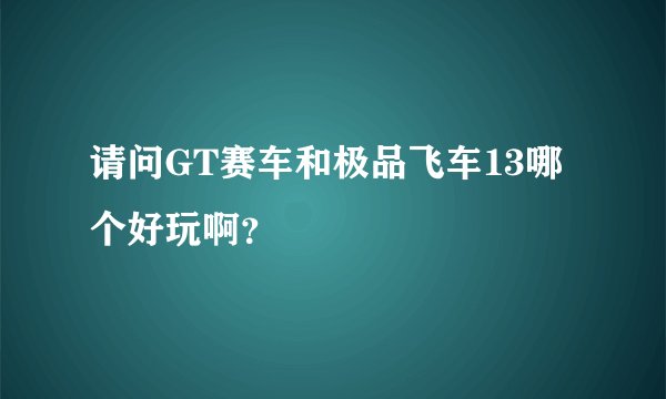 请问GT赛车和极品飞车13哪个好玩啊？