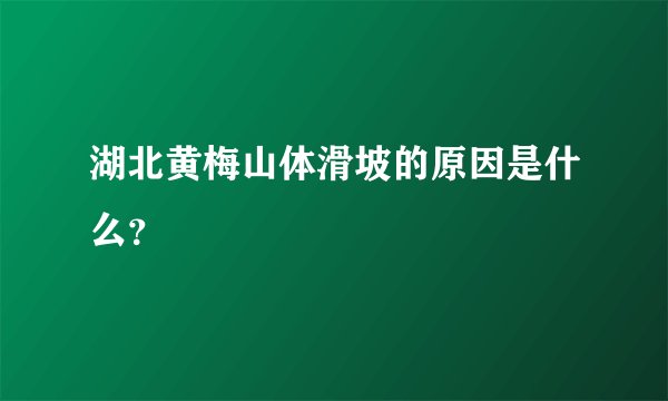 湖北黄梅山体滑坡的原因是什么?