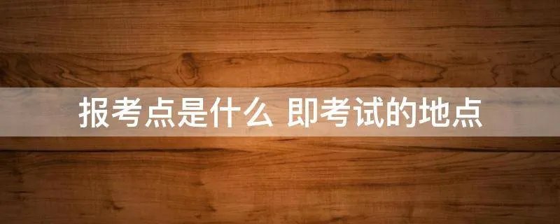 报考点是什么 即考试的地点