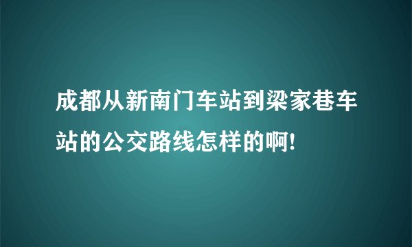 成都从新南门车站到梁家巷车站的公交路线怎样的啊!