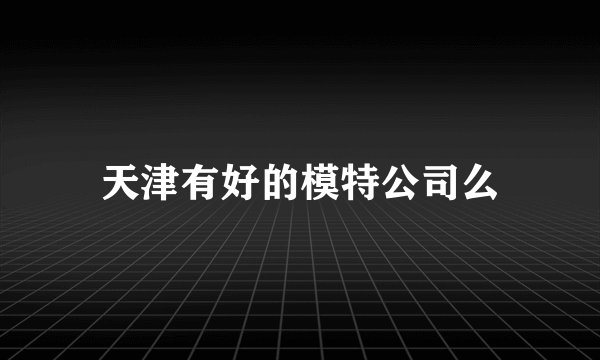 天津有好的模特公司么