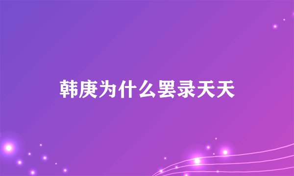 韩庚为什么罢录天天