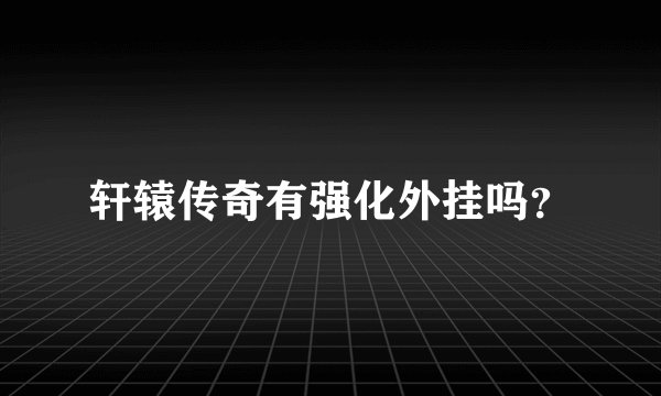 轩辕传奇有强化外挂吗？