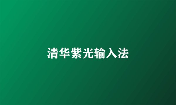清华紫光输入法
