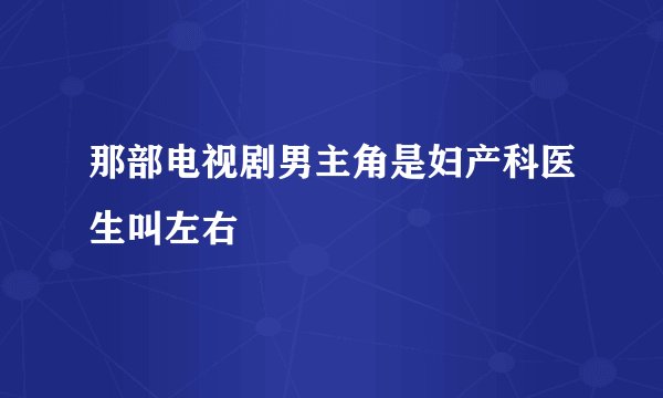 那部电视剧男主角是妇产科医生叫左右