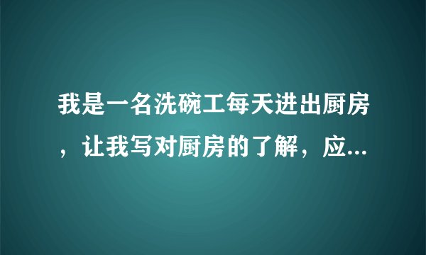 我是一名洗碗工每天进出厨房，让我写对厨房的了解，应该怎么写