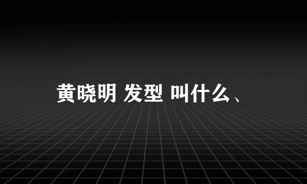 黄晓明 发型 叫什么、