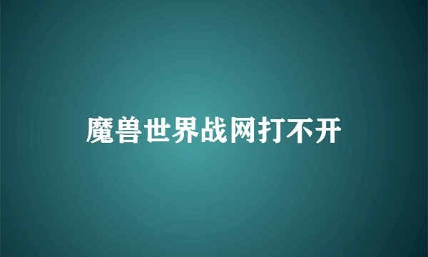 魔兽世界战网打不开