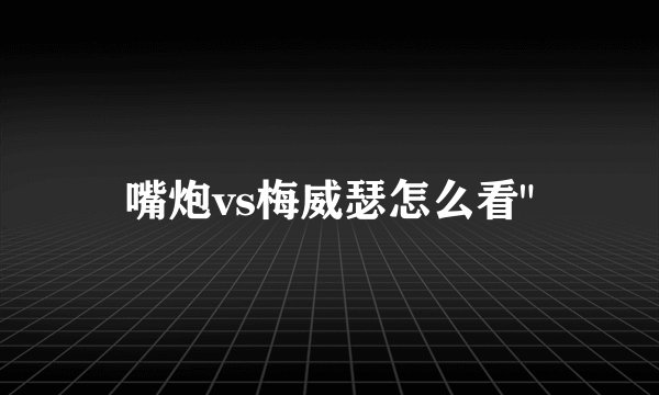 嘴炮vs梅威瑟怎么看
