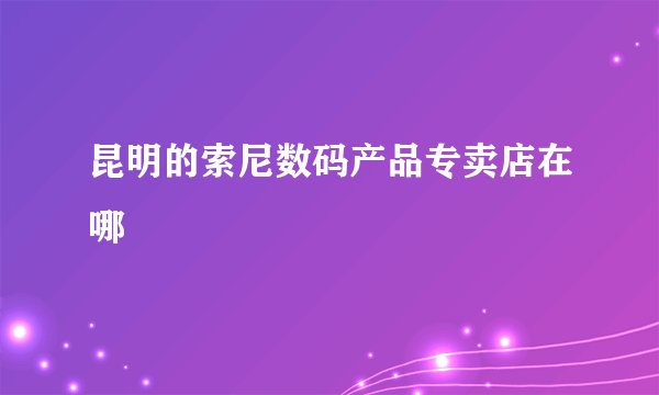 昆明的索尼数码产品专卖店在哪