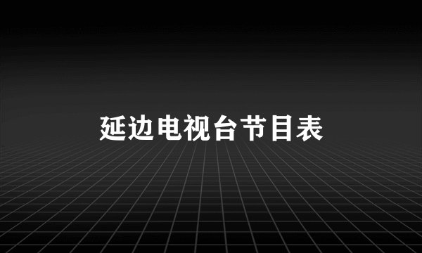 延边电视台节目表