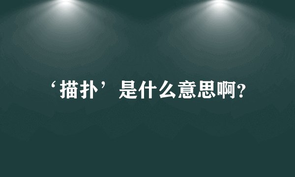 ‘描扑’是什么意思啊？
