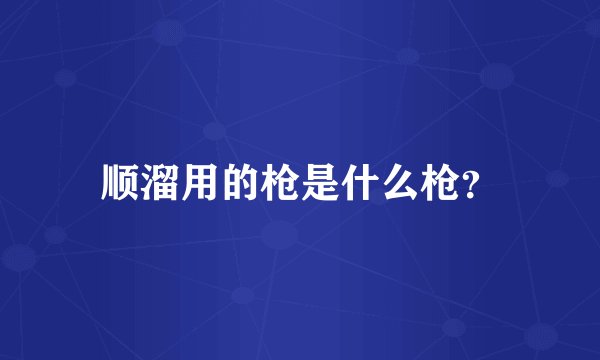 顺溜用的枪是什么枪？