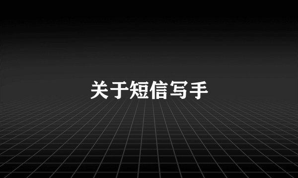 关于短信写手