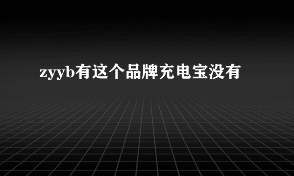 zyyb有这个品牌充电宝没有