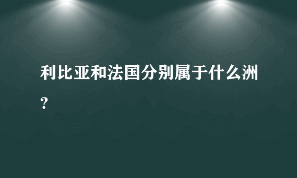 利比亚和法国分别属于什么洲？
