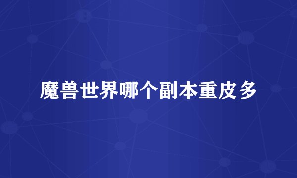 魔兽世界哪个副本重皮多