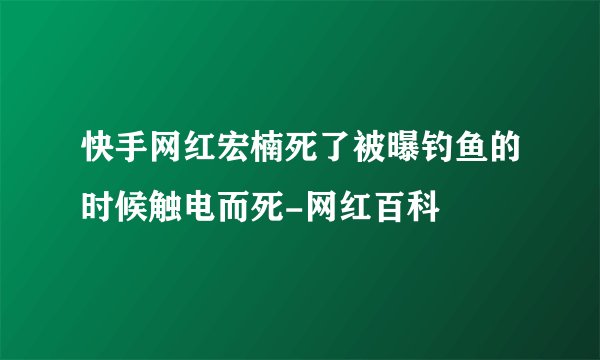 快手网红宏楠死了被曝钓鱼的时候触电而死-网红百科