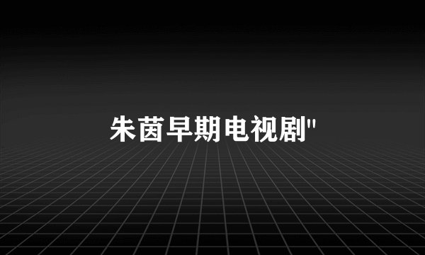 朱茵早期电视剧
