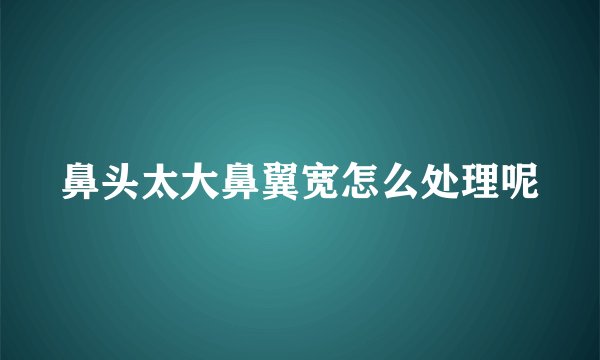 鼻头太大鼻翼宽怎么处理呢