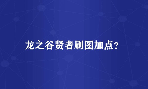 龙之谷贤者刷图加点？