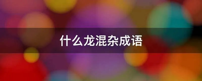 什么龙混杂成语