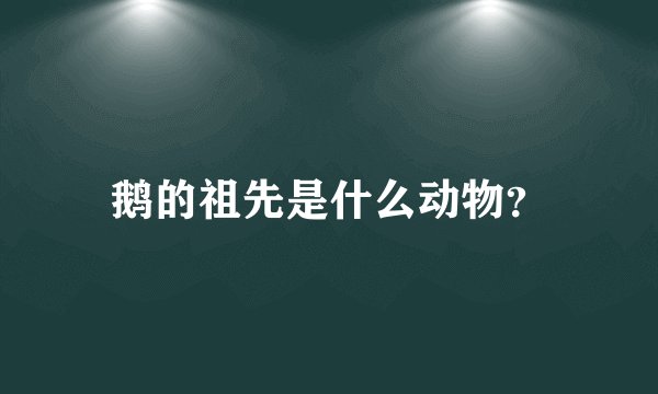 鹅的祖先是什么动物？