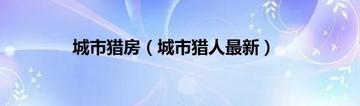 城市猎房(城市猎人最新)
