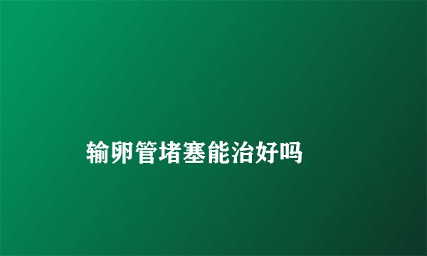 
    输卵管堵塞能治好吗
  