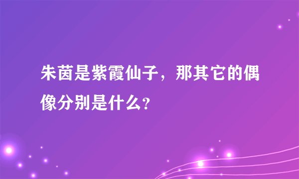 朱茵是紫霞仙子，那其它的偶像分别是什么？