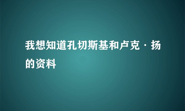 我想知道孔切斯基和卢克·扬的资料