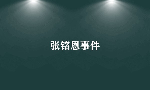 张铭恩事件
